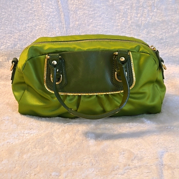 EUC RARE Light Green Coach Satin Amanda Satchel  PRICE FIRM - Picture 2 of 10